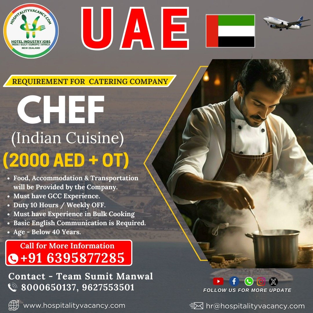 Chef Positions Available in UAE