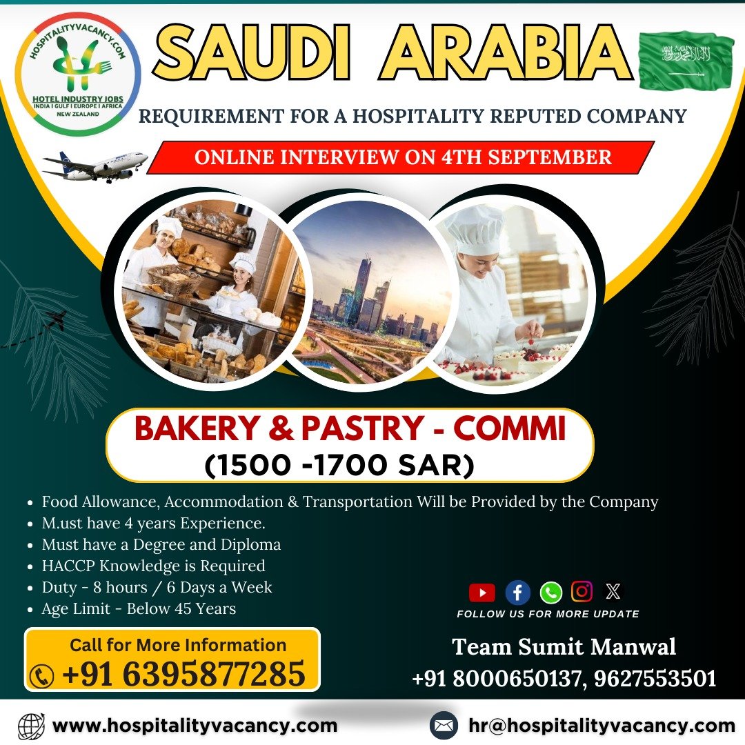 Continental Commi Chef Jobs in Saudi Arabia