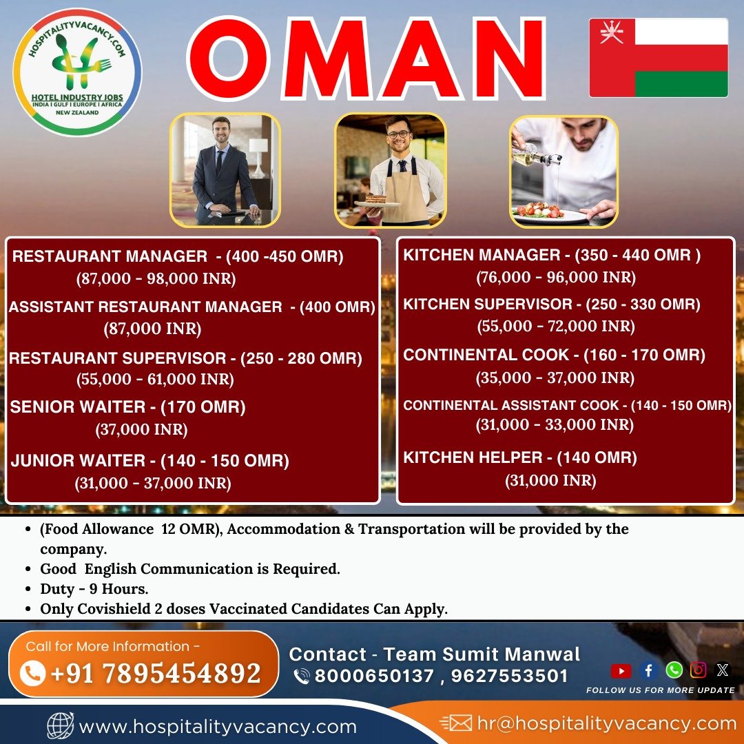 Hotel Jobs in Oman