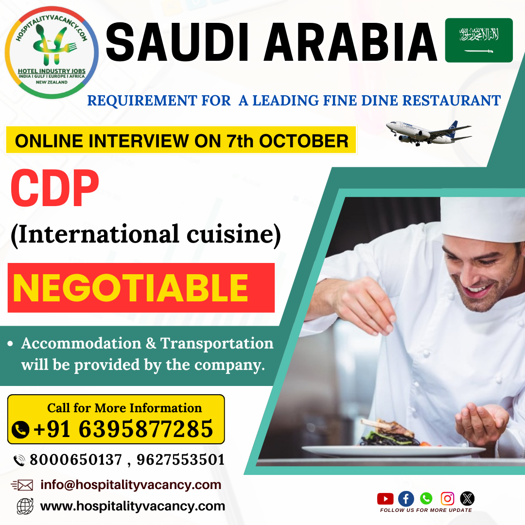 Chef de Partie vacancies in Saudi Arabia